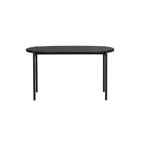 Ovalus kavos staliukas Skye, 80x40 cm (juodos spalvos ąžuolas / juoda)