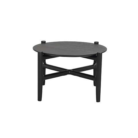 Kavos staliukas Holton, apvalus, 55 cm skersm., ąžuolo mediena (juoda)