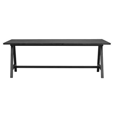 Valgomojo stalas Carradale, 220 cm skersm., A formos koja, ąžuolo mediena (juoda / juoda)