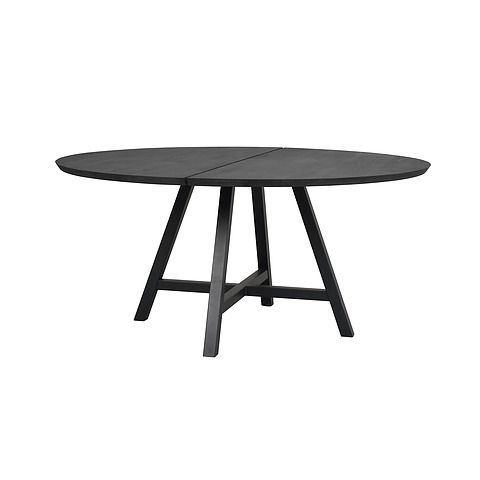 Valgomojo stalas Carradale, 150 cm skersm., A formos koja, ąžuolo mediena (juoda / juoda)