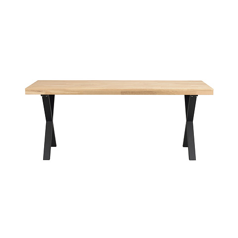Valgomojo stalas Brooklyn, 170x95 cm (ąžuolas / X formos kojos)