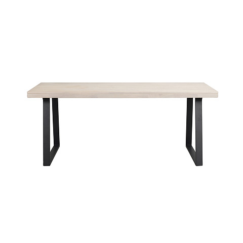 Valgomojo stalas Brooklyn, 170x95 cm (balkšvas ąžuolas / U formos kojos)