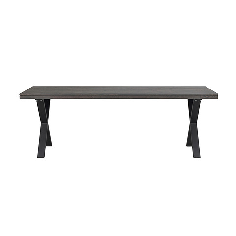 Valgomojo stalas Brooklyn, 220x95 cm (tamsiai rudas ąžuolas / X formos kojos)