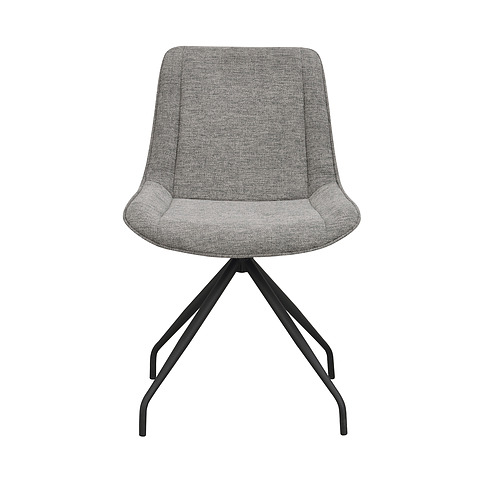 2-jų kėdžių komplektas Rossport, pasukamas, audinys, metalas (pilka / juoda)