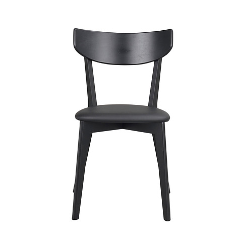 Kėdė Ami, 2 vnt. (juodai beicuotas uosis / juodos spalvos PU)