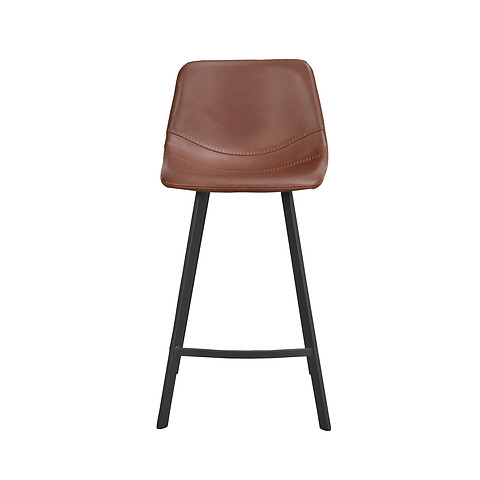 Baro kėdė Auburn (rudas PU / juodos metalinės kojos), 2 vnt.