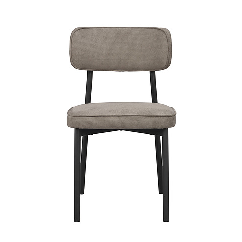 2-jų kėdžių komplektas Paisley, audinys, metalas (pilkšvai ruda / juoda)