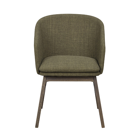 2-jų kėdžių komplektas Windham, audinys, ąžuolo medienos kojos (žalia / ruda)