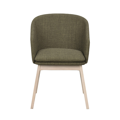 2-jų kėdžių komplektas Windham, audinys, ąžuolo medienos kojos (žalia / balkšva)