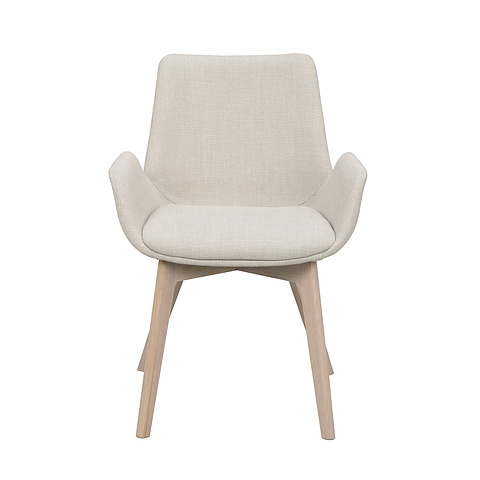 2-jų kėdžių komplektas Drimsdale, balkšvos ąžuolo medienos kojos, audinys (smėlinė / balkšva)