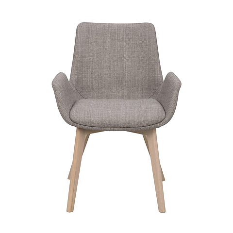 2-jų kėdžių komplektas Drimsdale, balkšvos ąžuolo medienos kojos, audinys (pilka / balkšva)