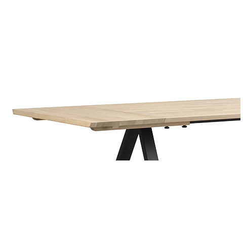 Valgomojo stalas Carradale, 220 cm skersm., A formos koja, ąžuolo mediena (balkšva / juoda)